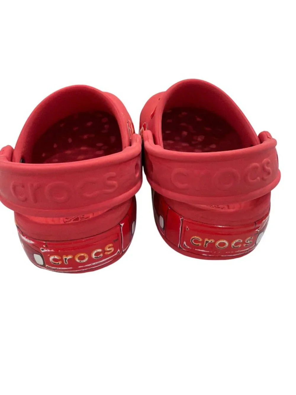 Disney Cars Crocs Kids Red Clogs With Lightning McQueen Design Size C6